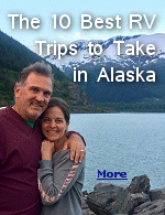 My daughter Annie and husband Steve. There�s pretty much no place more picturesque than Alaska to take an RV road trip in America. 